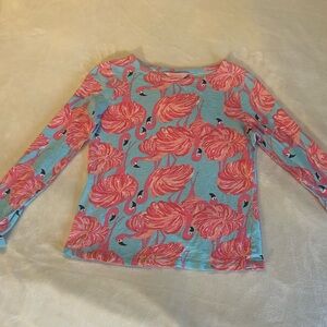 Lilly Pulitzer Gimme Some Leg Flamingo Girls Top Size Large 8-10